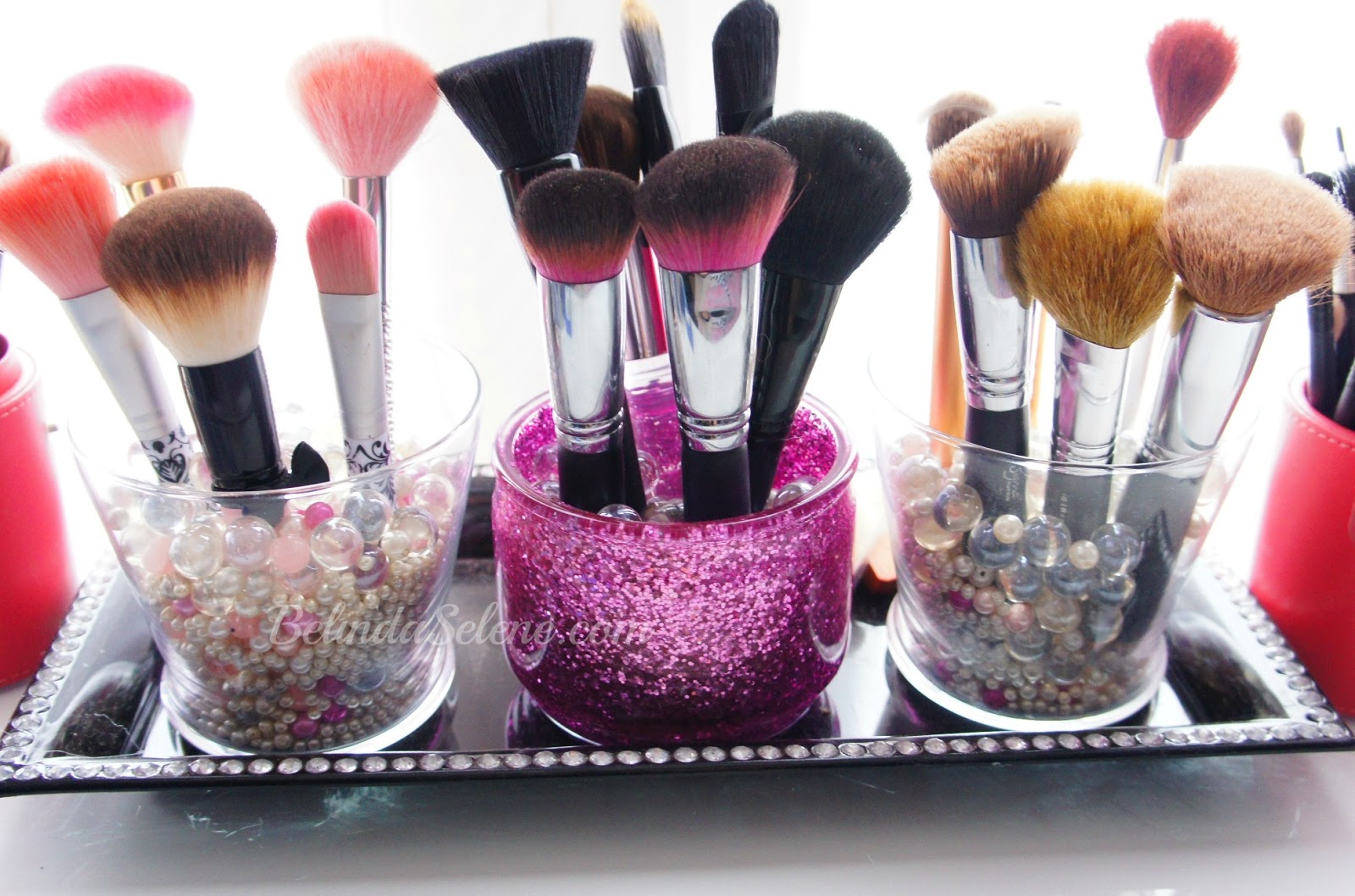 glitter makeup brush holder