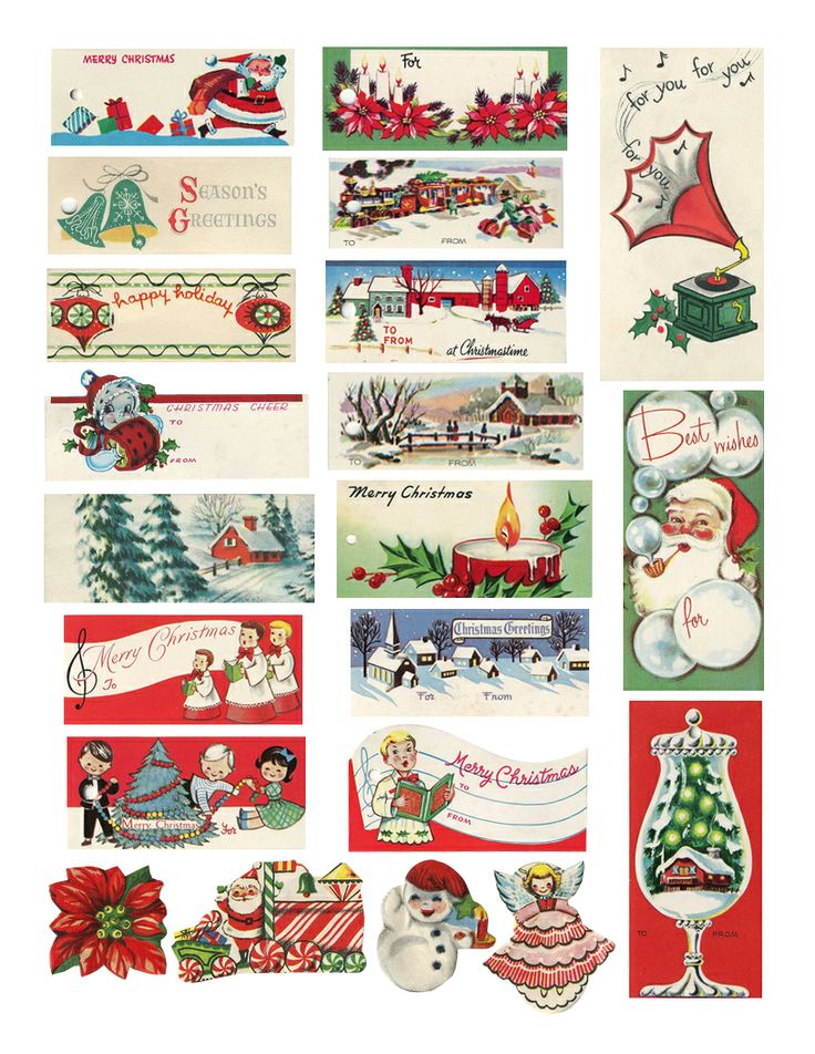 Etiquetas de Navidad Vintage
