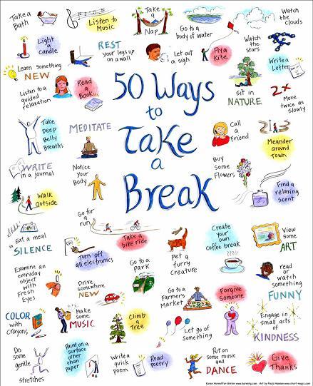50 ways to take breaks