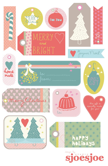 Etiquetas Coloridas de Navidad