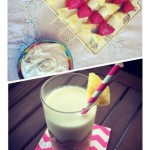 Tarde Tropical: Piña Colada y Brochetas de Fruta con Crema de Coco